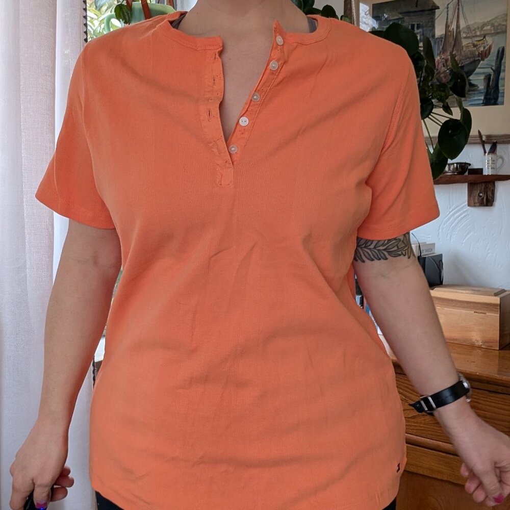 Tommy Hilfiger - NWOT vintage button henely, finely ribbed t-shirt - 2X
